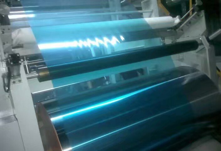 filme azul de PE / PVC