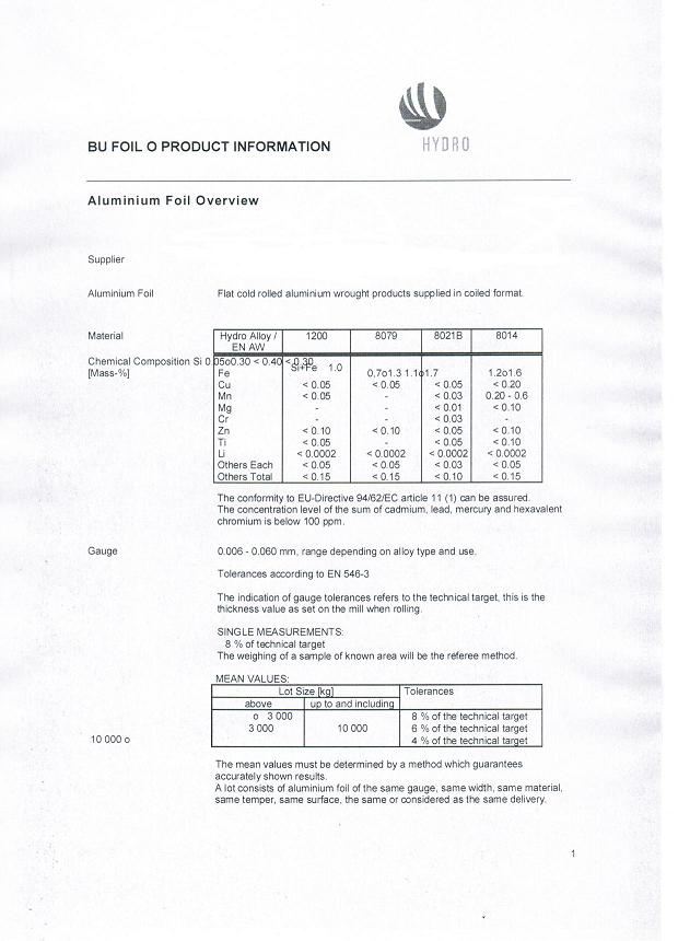 folha de alum&iacute;nio